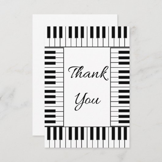 Carte de remerciements musical 2 (Devant / Derrière)