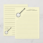 Carte De Remerciements Musique Banjo (Devant / Derrière)