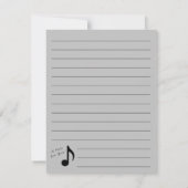 Carte De Remerciements Musique Note Professeur de musicien (Dos)