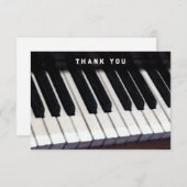 Carte De Remerciements Musique piano Thème (Devant / Derrière)