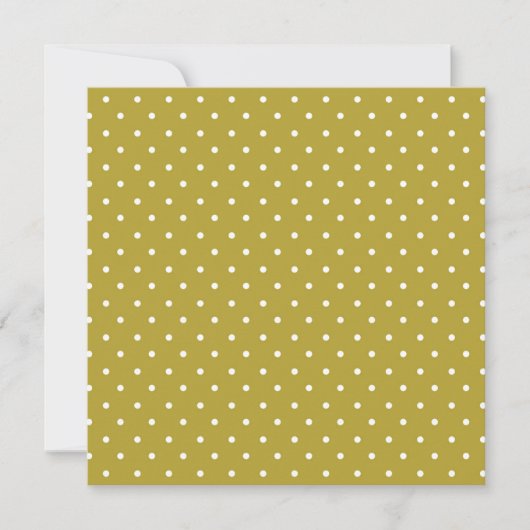Carte De Remerciements  Mustard yellow white polka dots pattern  (Devant)