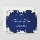 Carte De Remerciements Musulman chic bleu mariage (Devant)