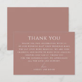 Carte De Remerciements Muted Rosewood Romantic Wedding | Minimalist Сlean (Devant / Derrière)