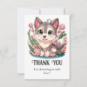 Carte De Remerciements Mystic Lovely Wolf Baby shower