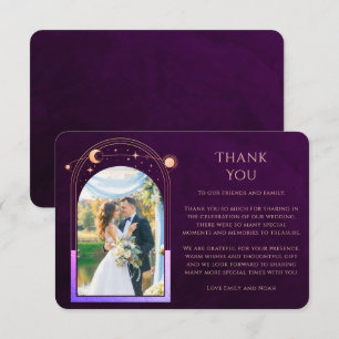 Carte De Remerciements Mystic Rainbow Plum Sun Moon Stars Photo Mariage