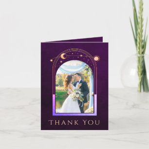 Carte De Remerciements Mystic Rainbow Plum Sun Moon Stars Photo Mariage