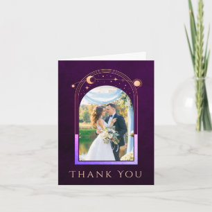 Carte De Remerciements Mystic Rainbow Plum Sun Moon Stars Photo Mariage