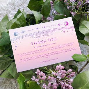 Carte De Remerciements Mystic Sunset Rose Star Moon Stars Photo Mariage