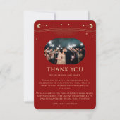 Carte De Remerciements Mystical Dark Red Gold Photo Mariage céleste (Devant)