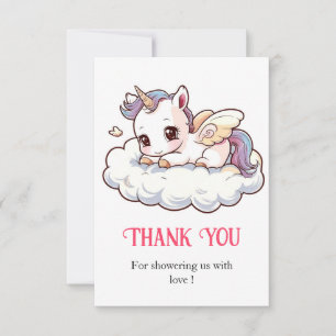 Carte De Remerciements Mystical Dreamy Baby shower Unicorn