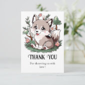 Carte De Remerciements Mystical Pretty Wolf Baby shower (Debout devant)