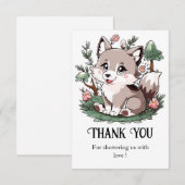 Carte De Remerciements Mystical Pretty Wolf Baby shower (Devant / Derrière)