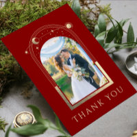 Mystical Red Gold Sun Moon Stars Mariage photo