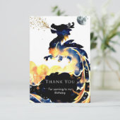 Carte De Remerciements Mythique Dragon Fun Anniversaire (Debout devant)