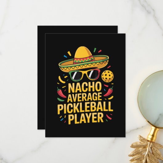 Carte De Remerciements Nacho Average Pickleball Player (Devant/Arrière en situation)