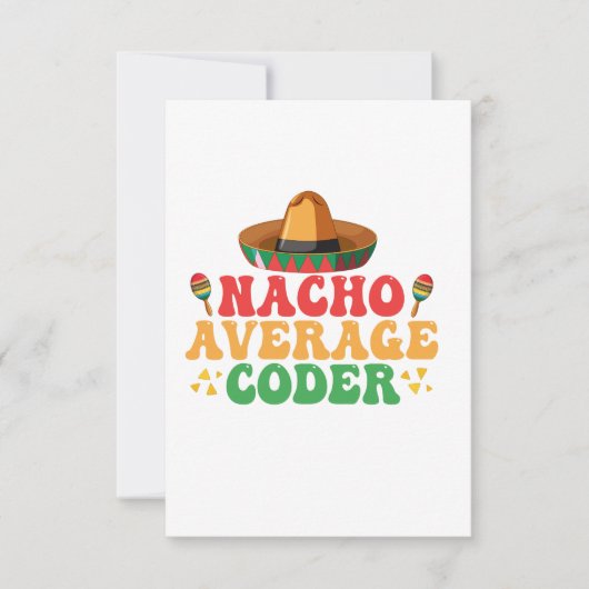 Carte De Remerciements Nacho Moyenne Coder Funny Mexicain Cindo De Mayo (Devant)