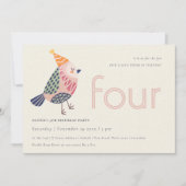 Carte De Remerciements Naissance rose mignonne n'importe quel âge 4e anni (Devant)