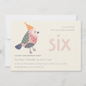 Carte De Remerciements Naissance rose mignonne n'importe quel âge 6e anni (Devant)