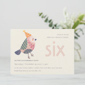 Carte De Remerciements Naissance rose mignonne n'importe quel âge 6e anni (Debout devant)