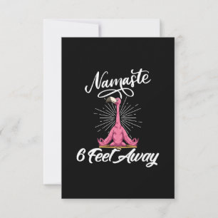 Carte De Remerciements Namaste 6 pieds loin Flamant rose Yoga Enseignants