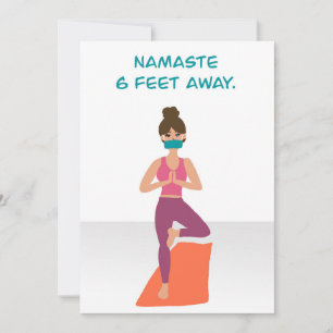 Carte De Remerciements Namaste à 6 mètres - Quarantine Yoga - Covid19
