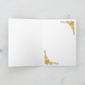 Carte De Remerciements Names & Message on Emerald Green & Gold (Intérieur)