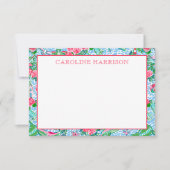 Carte De Remerciements Nantucket Preppy Palm Beach Motif Monogrammé (Devant)