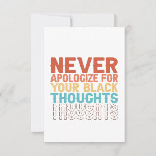 Carte De Remerciements N'Aplogiez Jamais Pour Vos Pensées Noires Junetdix