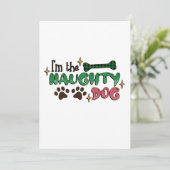 Carte De Remerciements Naughty Chien Noël (Debout devant)