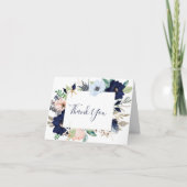 Carte De Remerciements Nautical moderne | Floral Thank (Devant)