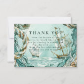 Carte De Remerciements Nautical Rope Voyage Wedding (Devant)