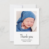 Carte De Remerciements Nautical Sailboat Baby Boy Photo Simple Shower Tha (Devant)
