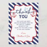 Carte de remerciements nautique Anniversaire Marin