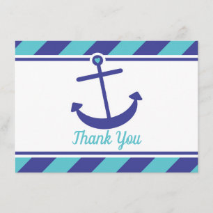 Carte de remerciements nautique de baby shower