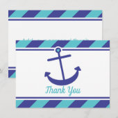 Carte de remerciements nautique de baby shower (Devant / Derrière)