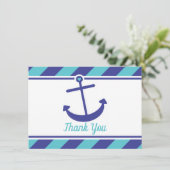 Carte de remerciements nautique de baby shower (Debout devant)
