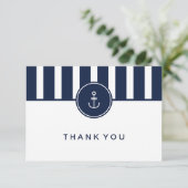 Carte de remerciements nautique de marine (Debout devant)