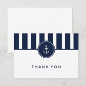 Carte de remerciements nautique de marine (Devant / Derrière)