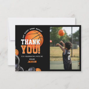Carte De Remerciements Né 2 Ball Anniversaire Basketball Sports