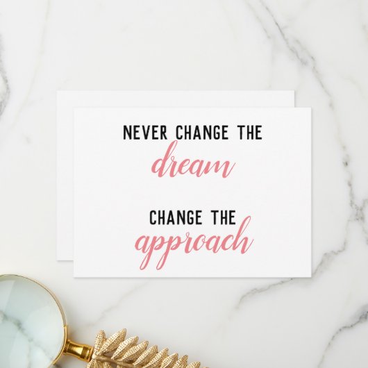 Carte De Remerciements Ne jamais changer le rêve (Devant/Arrière en situation)