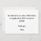 Carte De Remerciements Ne jamais changer le rêve (Dos)