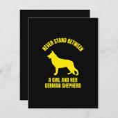 Carte De Remerciements Ne jamais se tenir entre une fille et son berger a (Devant / Derrière)