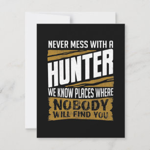 Carte De Remerciements Ne Manquez Jamais Avec Un Chasseur