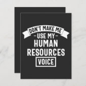 Carte De Remerciements ne m'oblige pas à utiliser ma voix d'hr, mon trava (Devant / Derrière)