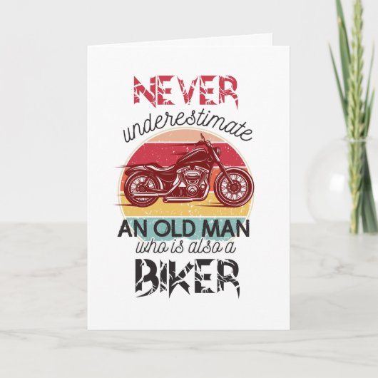 Carte De Remerciements Ne sous-estimez jamais Old Man Biker (Devant)