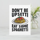 Carte De Remerciements Ne soyez pas désagréable de manger des spaghettis (Debout devant)