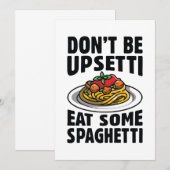 Carte De Remerciements Ne soyez pas désagréable de manger des spaghettis (Devant / Derrière)