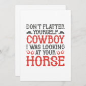 Carte De Remerciements Ne vous flattez pas cowboy (Devant / Derrière)