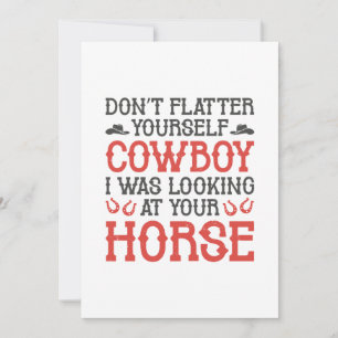 Carte De Remerciements Ne vous flattez pas cowboy