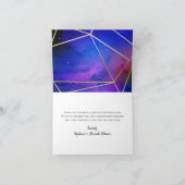 Carte De Remerciements Nebula violette Art Céleste Or géométrique (Intérieur)